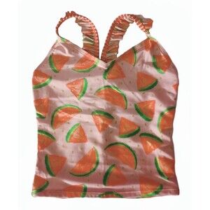 Cat & Jack Pink Watermelon Tankini Top Only sz S 6/6X Girls